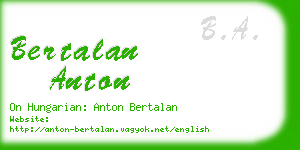 bertalan anton business card